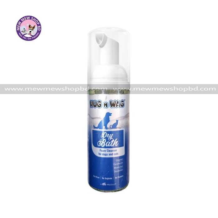 Hug & Wag Dry Bath Grooming Shampoo for Dogs and Cats 150ml
