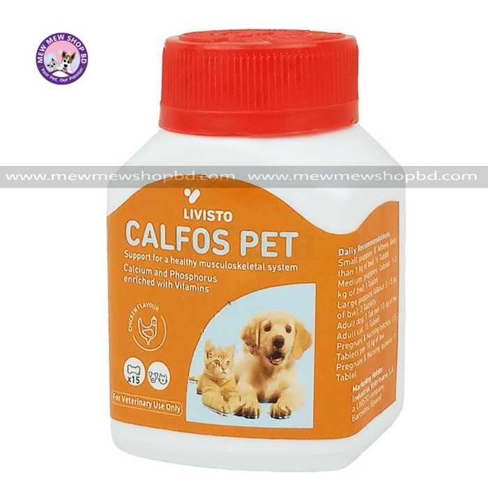 Livisto Calfos Pet Tablets with Calcium, Phosphorus, and essential Vitamins