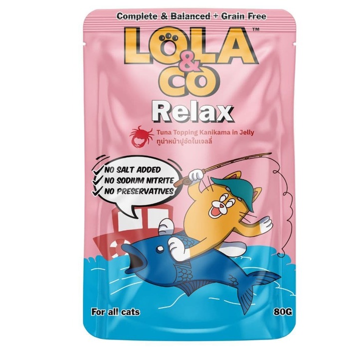 Lola & Co RELAX Pouch Tuna Topping Kanikama in Jelly for All Cats 80gm