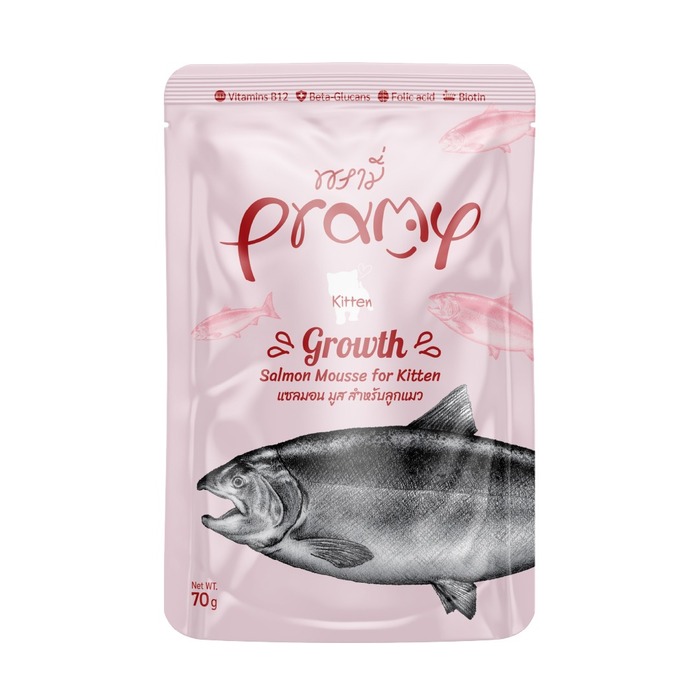 Pramy GROWTH Pouch Salmon Mousse for Kitten 70gm