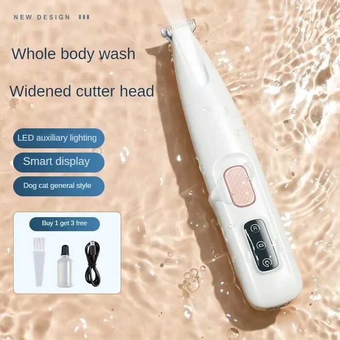 Premium Electric Pet Cat & Dog Paw Trimmer for Pedicure, Nose, Ear, Eye Fur cleaning with Light