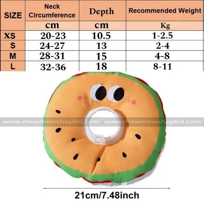 Hamburger Adjustable Elizabeth  Cat collar anti-licking protection Ecollar headgear For Pet Cat & Dog after sterilization