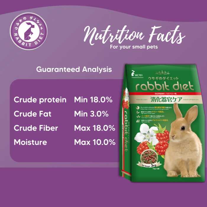 Rabbit Diet Premium Food Raspberry Flavor 3KG
