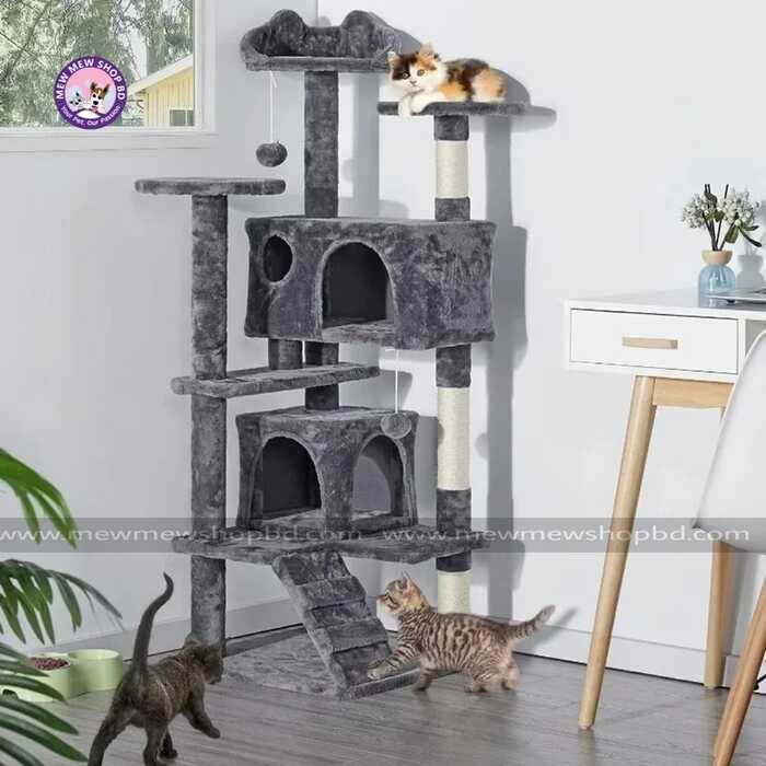 7Layer Cat Scratching Post with Multiple Cat House for Cat with Top Cat Ear Design