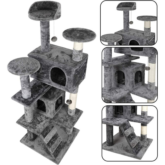 7Layer Cat Scratching Post with Multiple Cat House for Cat with Top Cat Ear Design