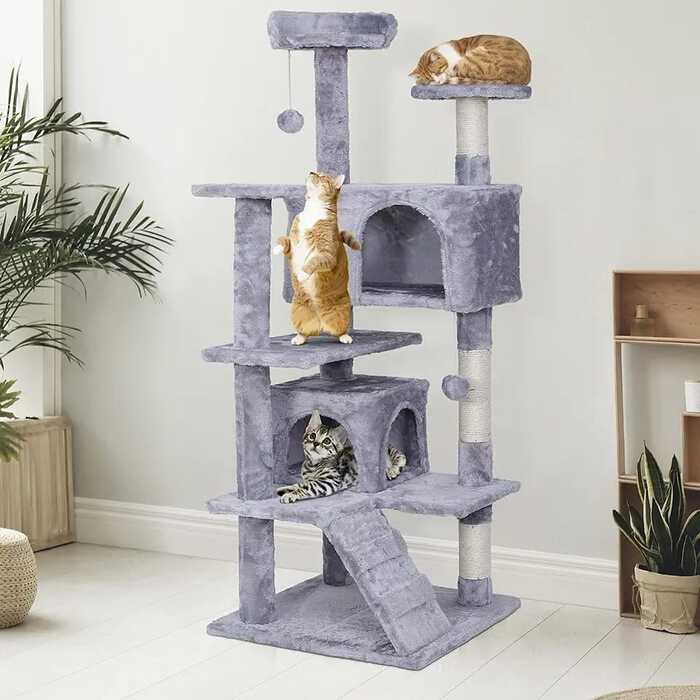 7Layer Cat Scratching Post with Multiple Cat House for Cat with Top Cat Ear Design