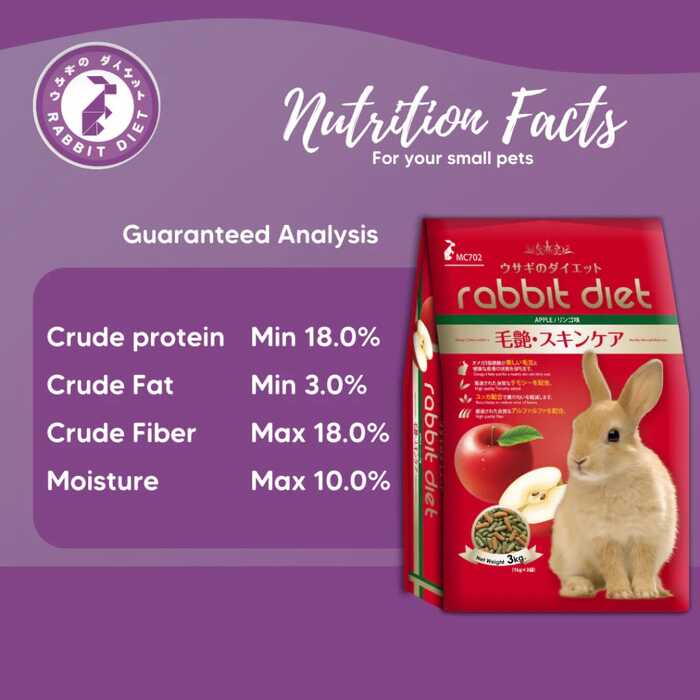 Rabbit Dite premium Food Apple Flavor 3KG