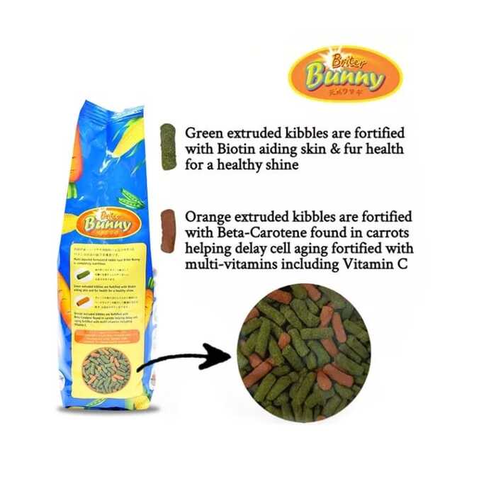 Briter Bunny Premium Rabbit Pellet Food with Carrot & Alfalfa 1kg