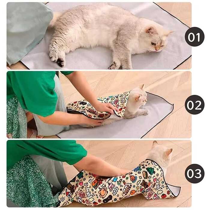 Cartoon Graffiti Multifunctional self-priming Magic wrap cat cloth Patch Cloth for Regular Grooming Service .