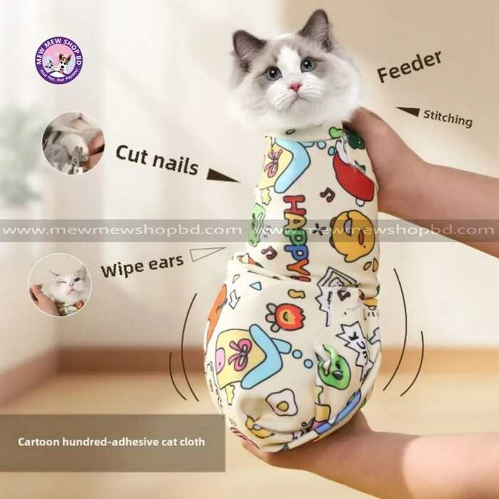 Cartoon Graffiti Multifunctional self-priming Magic wrap cat cloth Patch Cloth for Regular Grooming Service .