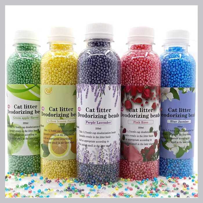 Cat Litter Deodorizer Beads for Litter Box to Control Extra Odor 250ml Bottle