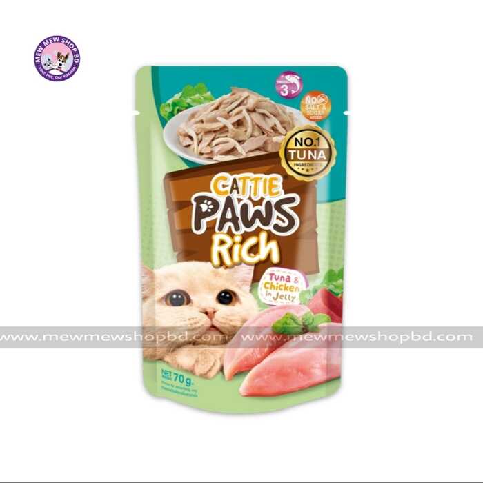 Cattie Paws Rich Tuna & Chicken in Jelly 70g