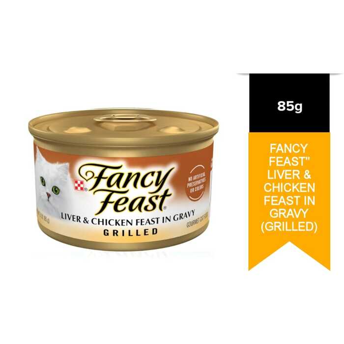 Fancy Feast Cat Can Food with Grilled Liver & Chicken Feast in Gravy 85g