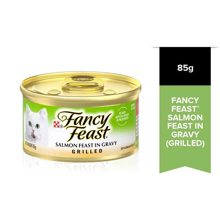 Fancy Feast Grilled CAt Can Food with Salmon Feast in Gravy 85g (EX: 04/01/2026)