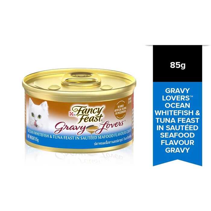 Fancy Feast GRAVY LOVERS OCEAN WHITEFISH & TUNA FEAST IN SAUTEED SEAFOOD FLAVOUR GRAVY 85g (EX: 07/12/2025)