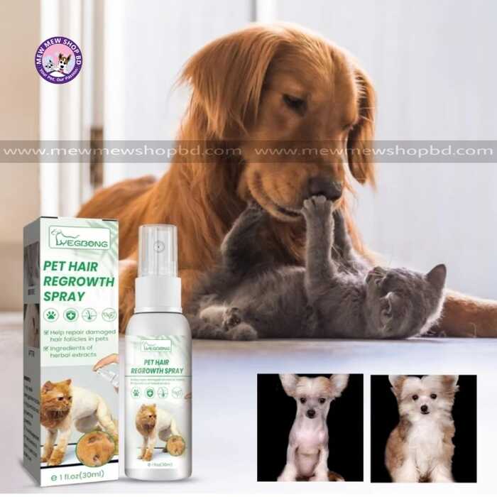 Yegbong pet hair enhancer Regrowth for cats and dogs hair conditioning and repairing damaged hair follicles and hair loss hair care spray 30ML.