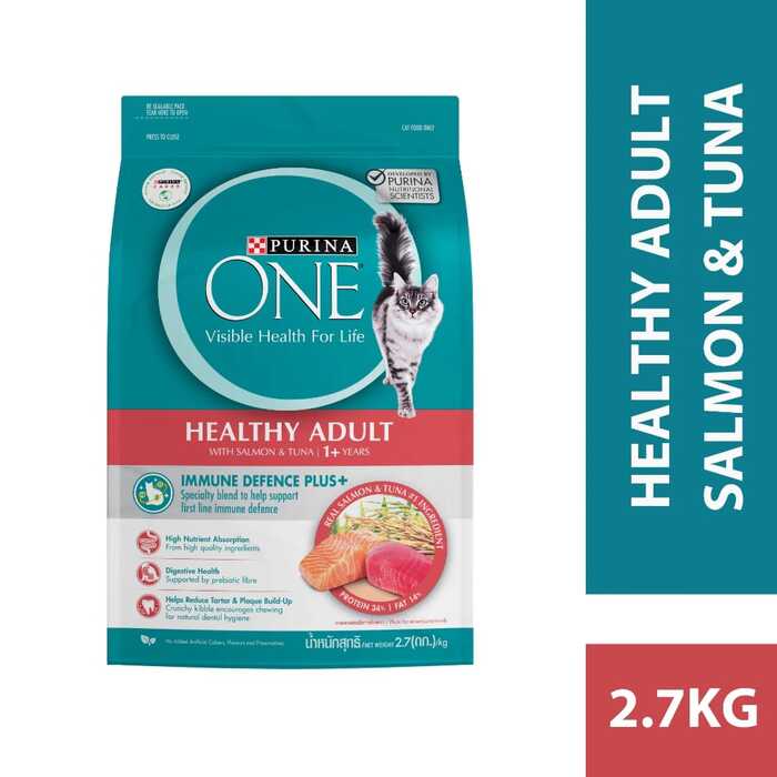 PURINA ONE Healthy Adult Cat Food with Salmon & Tuna 2.7kg