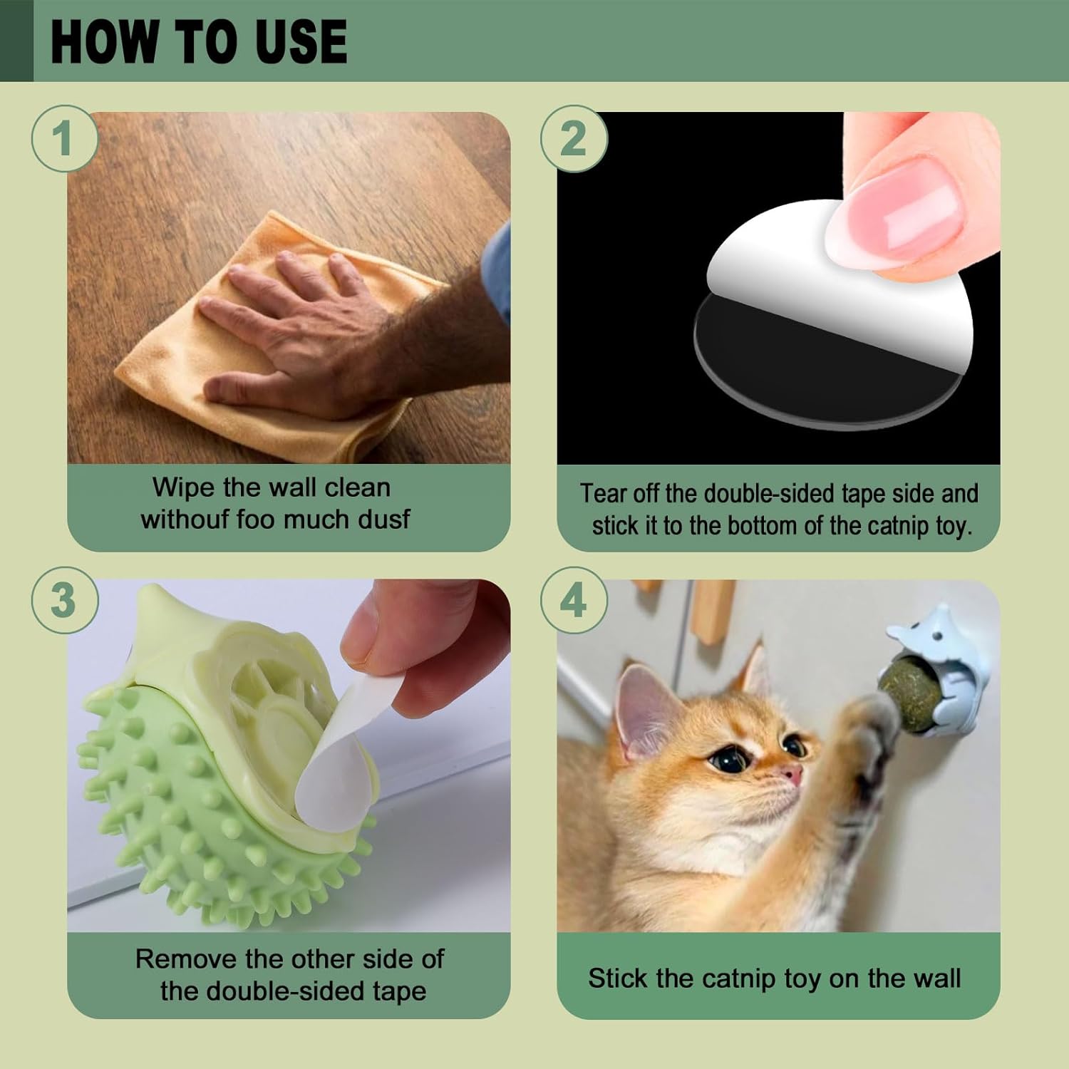 CAT SELF GROOMER with Hedgehog shaped catnip ball toy Licking & Scratching