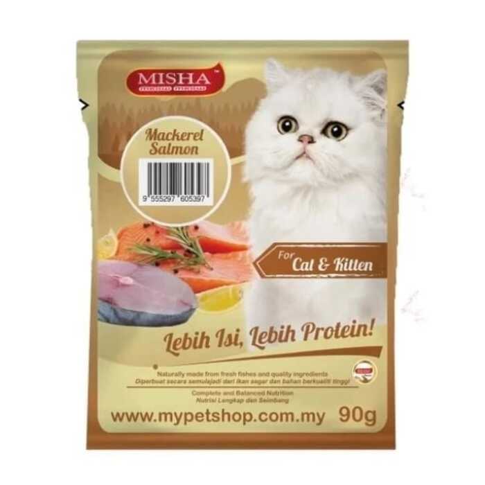 MISHA Kitten Wet Cat Food with Mackerel & Salmon 90g