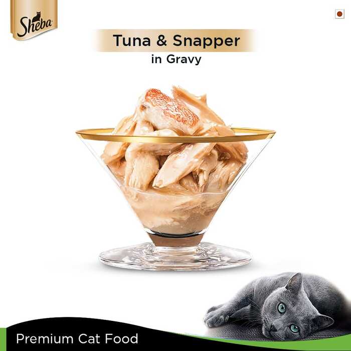 Sheba Premium Wet Cat Can Food with Tuna & Snapper in Gravy 85g
