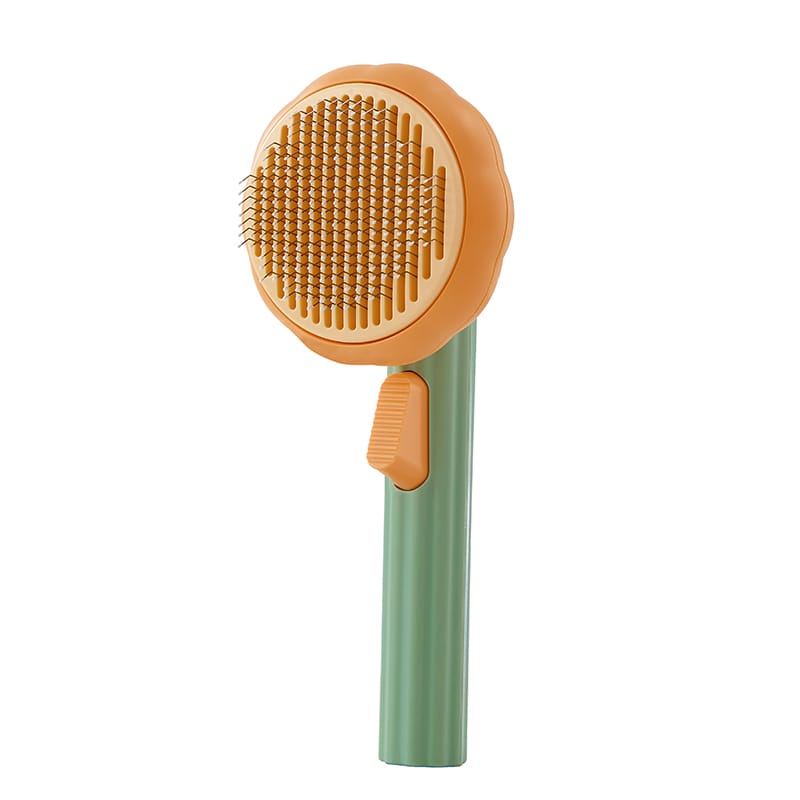 Sunflower Design Deep Hair Removal Grooming Brush for Pet Cat & Dog with Button
