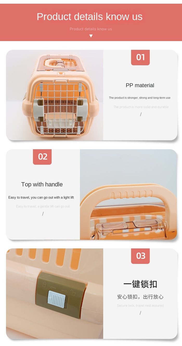 XL Size Multi Ventilation Super Premium Cat Carrier Box with Transparent Top (Without Mat)