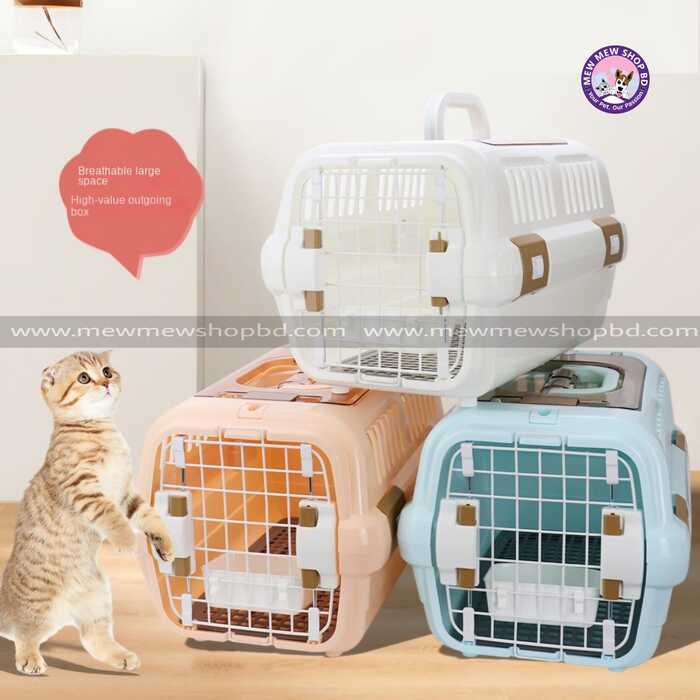 XL Size Multi Ventilation Super Premium Cat Carrier Box with Transparent Top (Without Mat)