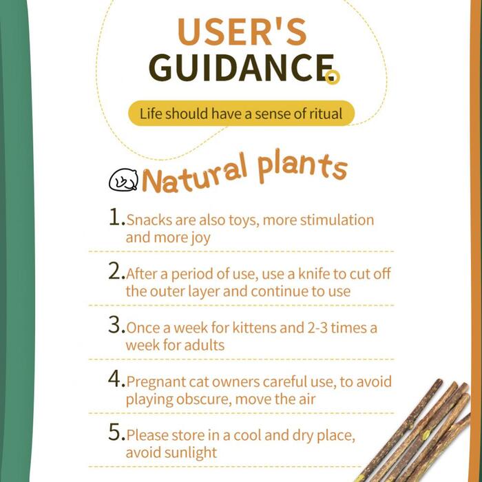 6pcs set Polygonum Japonicum  Catnip Teething Stick for Cat to Clean their Teeth, Relive Boredom