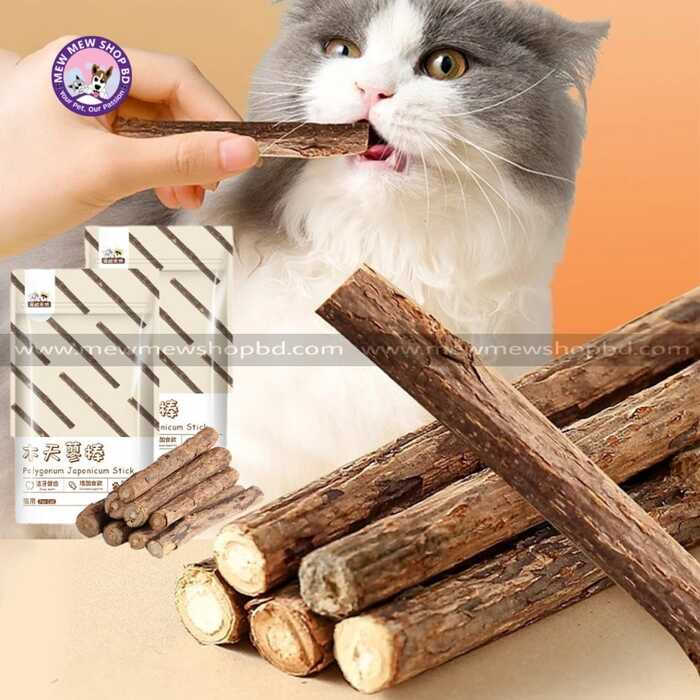 6pcs set Polygonum Japonicum  Catnip Teething Stick for Cat to Clean their Teeth, Relive Boredom