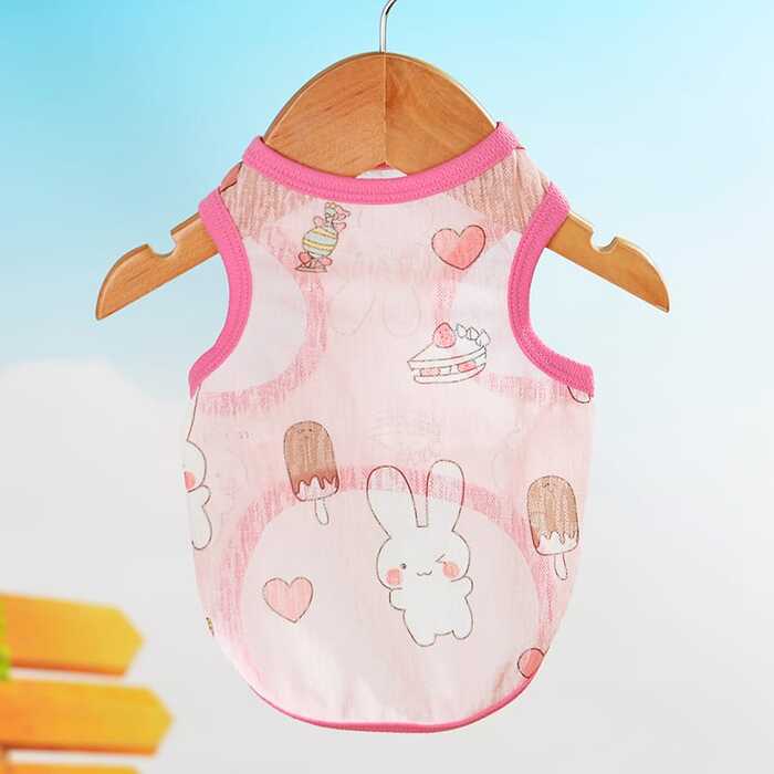 Soft Cotton Fabric Pet Cat Sleeveless Dress / Tshirt for Summer & Easy to Wear ( No Exchange)