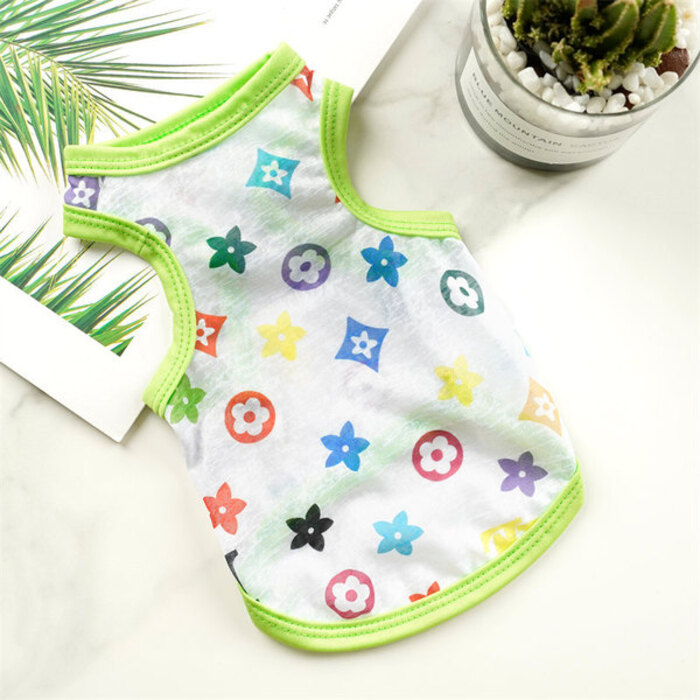 Soft Cotton Fabric Pet Cat Sleeveless Dress / Tshirt for Summer & Easy to Wear ( No Exchange)