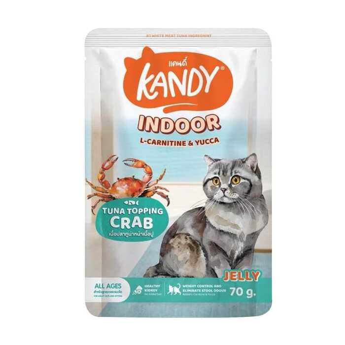 Kandy INDOOR Pouch with Tuna Topping Crab in Jelly 70g