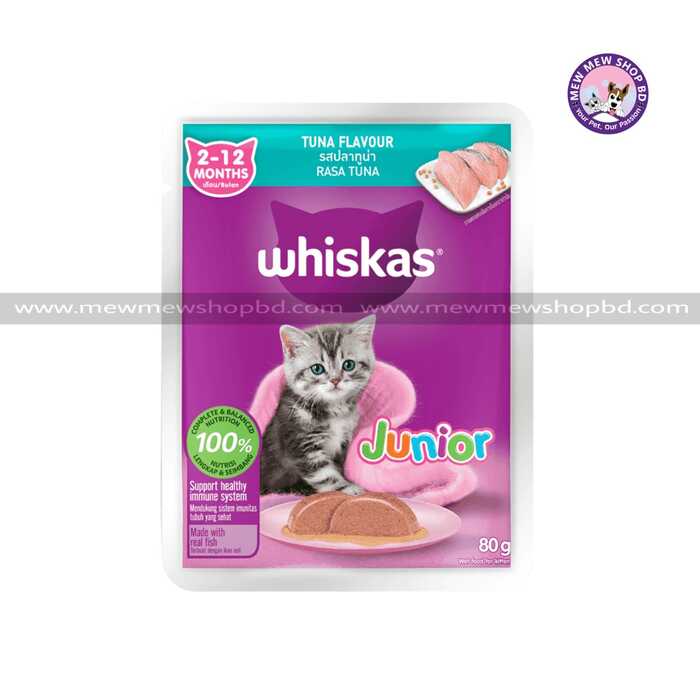 Whiskas Pouch Cat Food Junior Tuna 80g