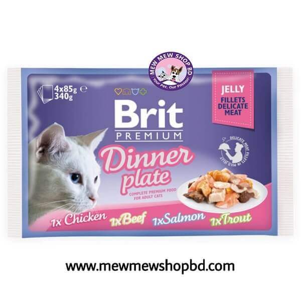 Brit Premium Cat Pouch Dinner Plate Jelly (4x85g) 340g