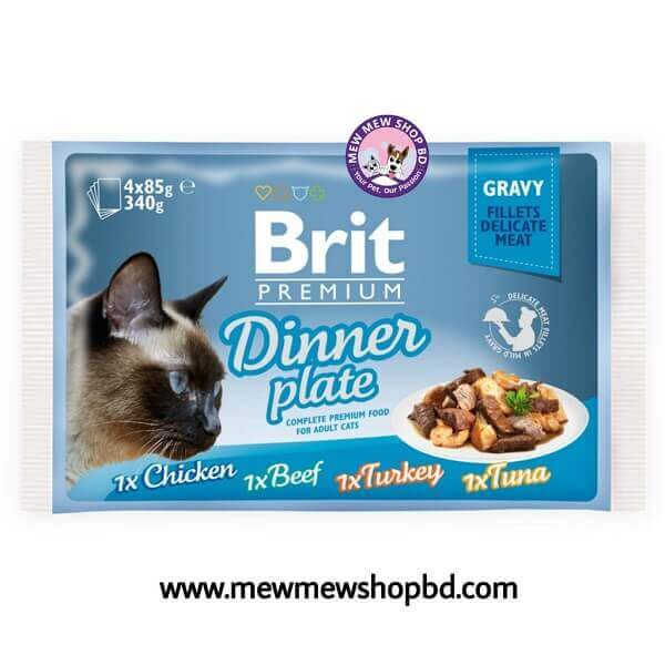 Brit Premium Cat Pouch Dinner Plate Gravy (4x85g) 340g