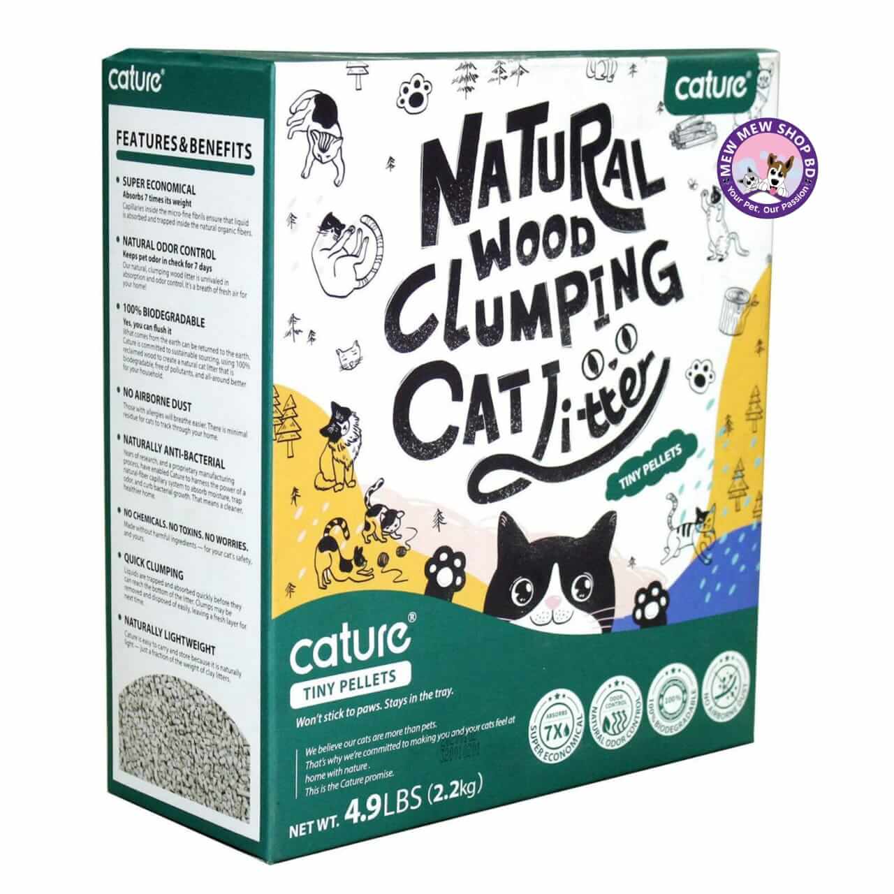 Cature Tiny Pellets Natural Wood Clumping Cat Litter (5.3LB)