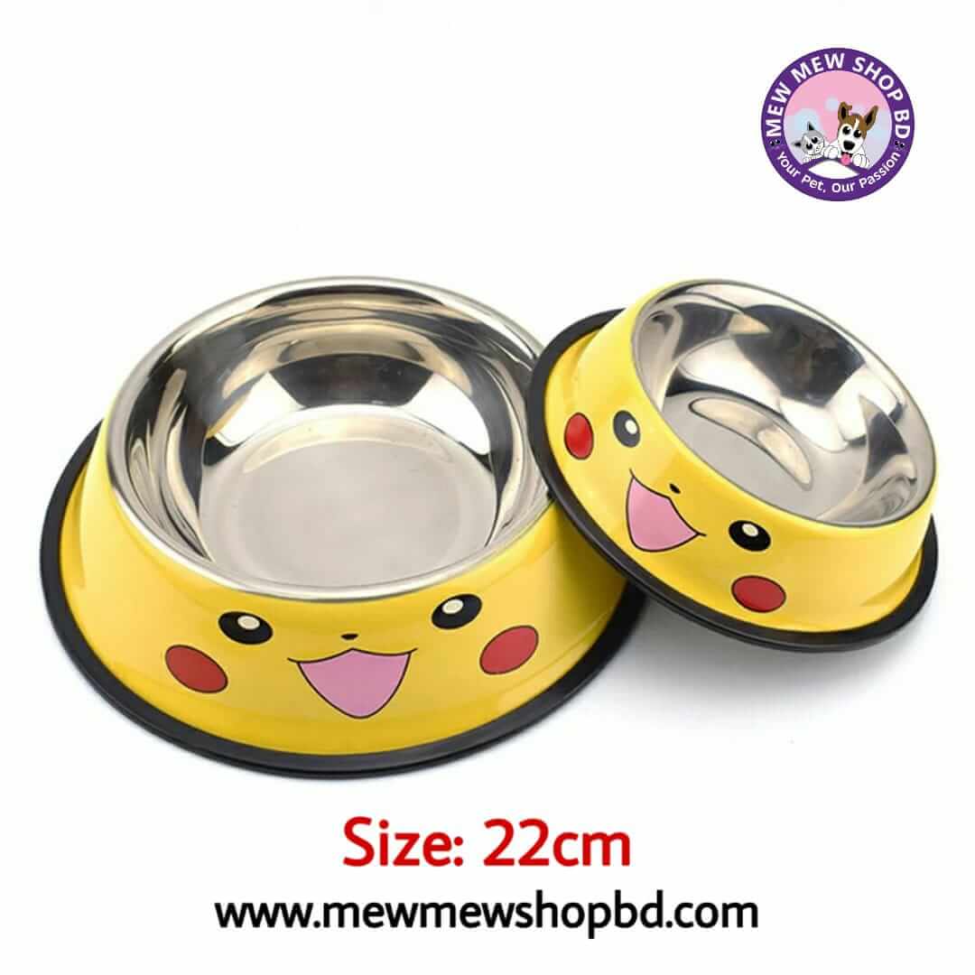Pikachu Stainless Steel Pet Cat & Dog Food Bowl 1pcs