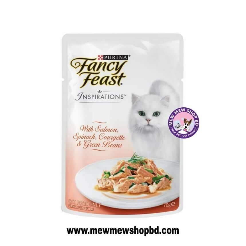 Purina Fancy Feast Inspirations with Salmon Spinach Courgette & Green Beans Pouch 70g