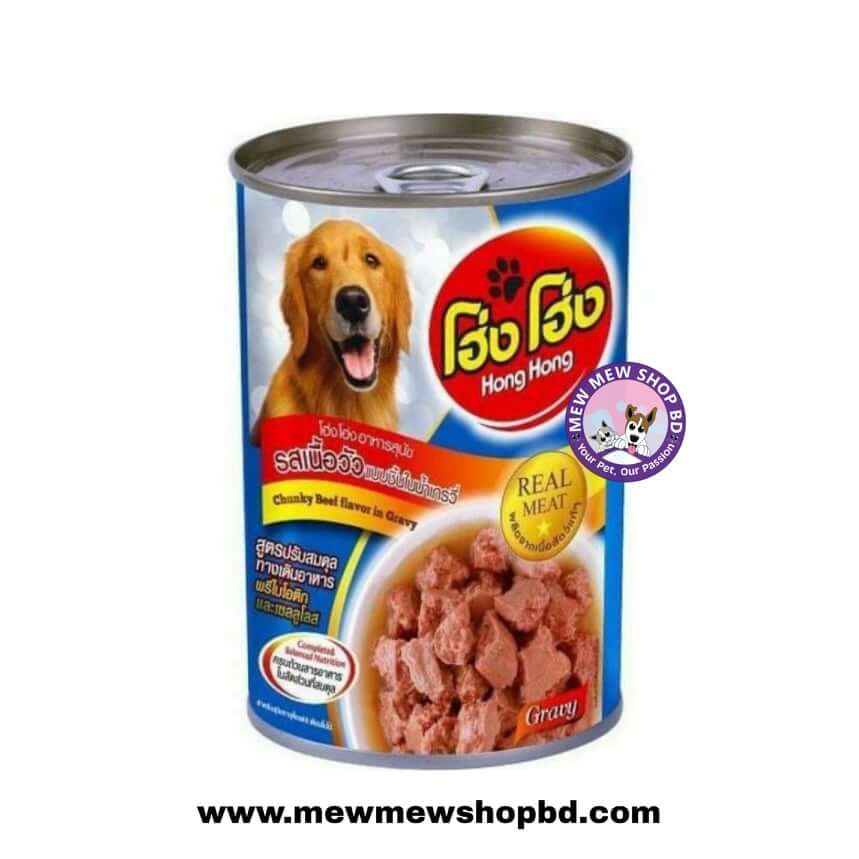 Hong Hong Chunky Beef flavor in Gravy Dog Can Food 400g
