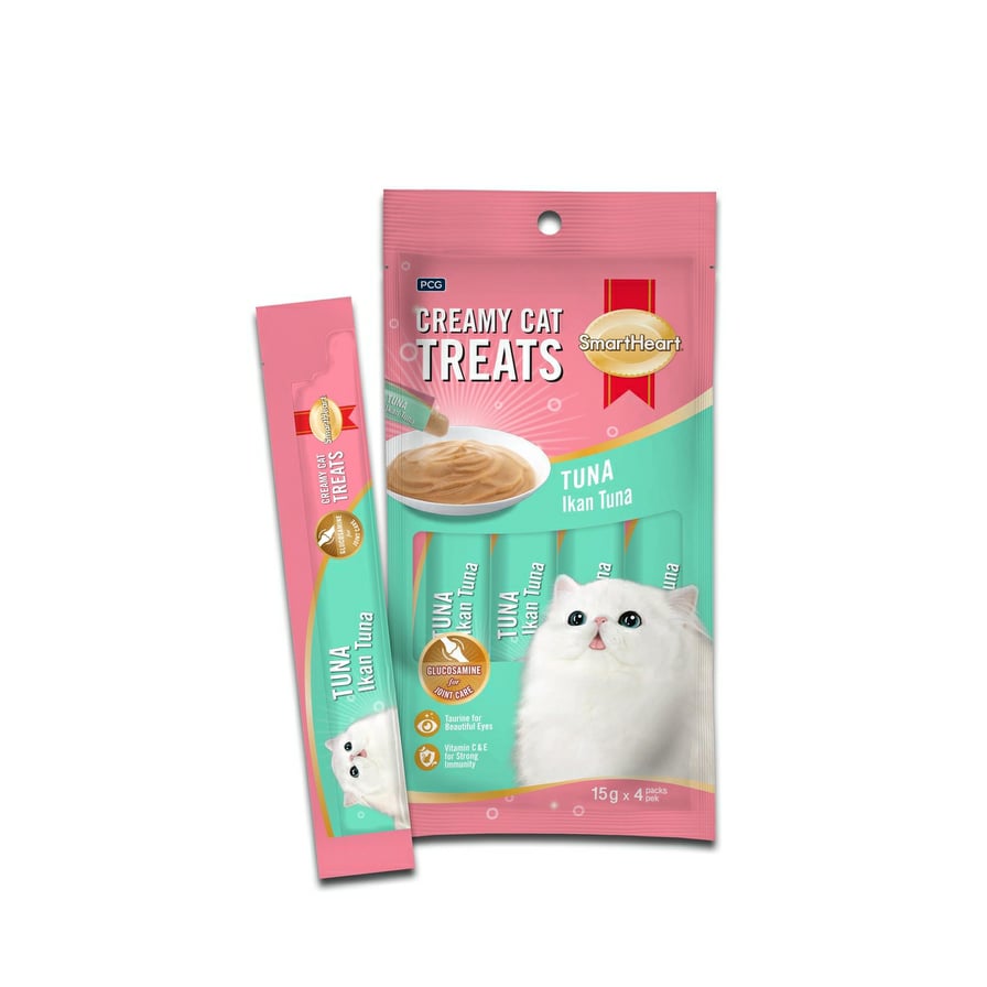 SmartHeart Lickable Creamy Cat Treat – Tuna Flavor 4*15g