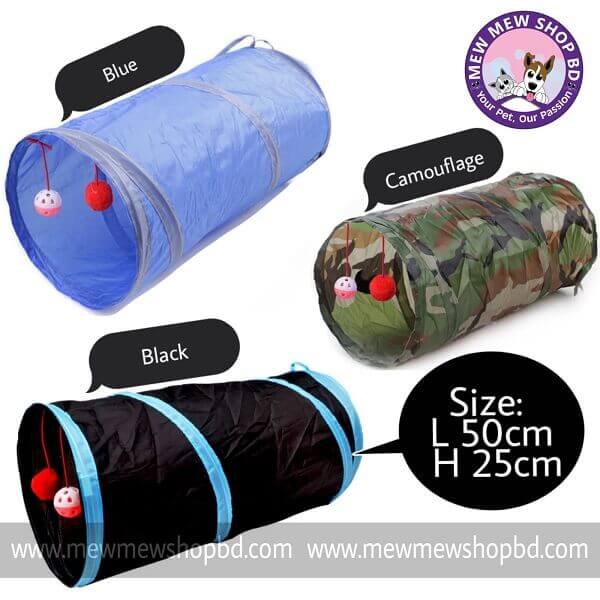 Cat Tunnel Toy || Funny Pet 2 Holes Play Tubes Balls-(1Pcs)