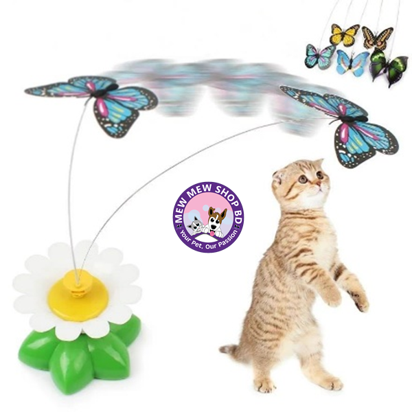 Electric Rotating Cat Colourful Butterfly Toy