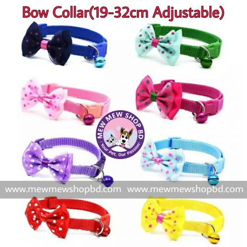 Bow Collar with Bell Cat Pet Adjustable Collar