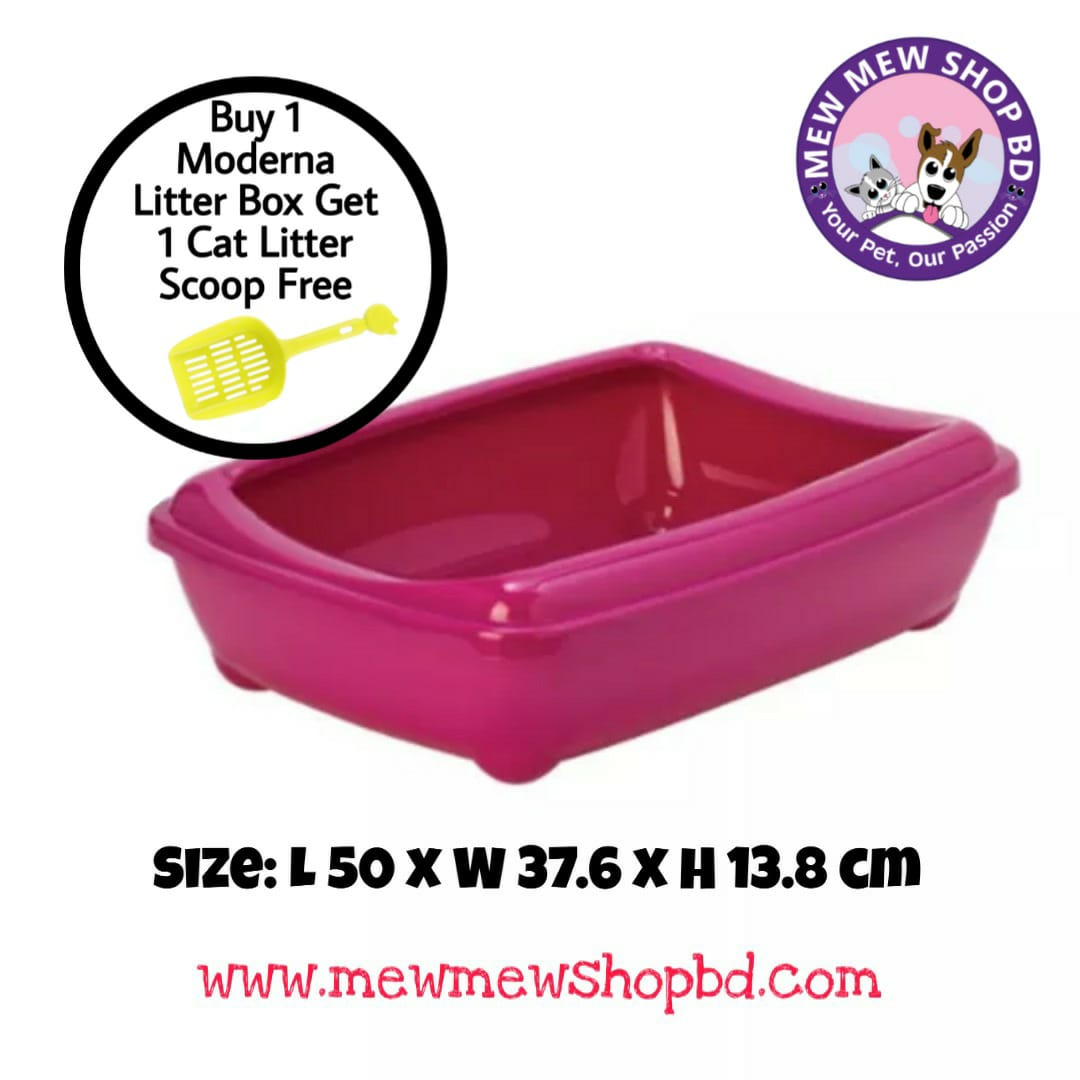 Moderna Arist-O-Tray + Rim Large Litter Box || Hot Pink