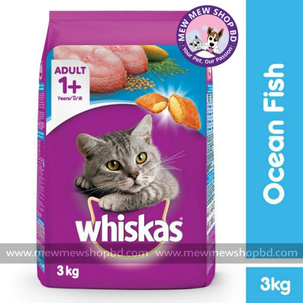 WHISKAS Ocean Fish Dry Cat Food Adult 3kg