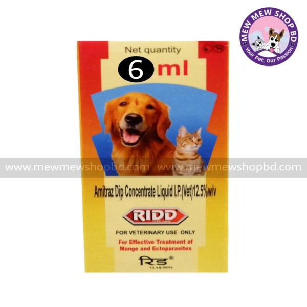 Ridd Liquid 6ml - Anti Tick and Flea Solution for Dog