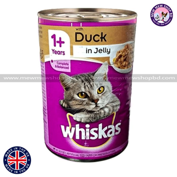 Whiskas Can Food For Cat 1+Year Duck In Jelly (390g) -[UK]