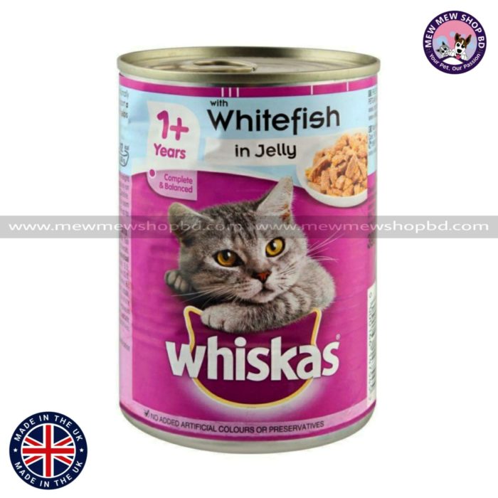 Whiskas 1+ Year Can with Whitefish in Jelly 390g [UK]