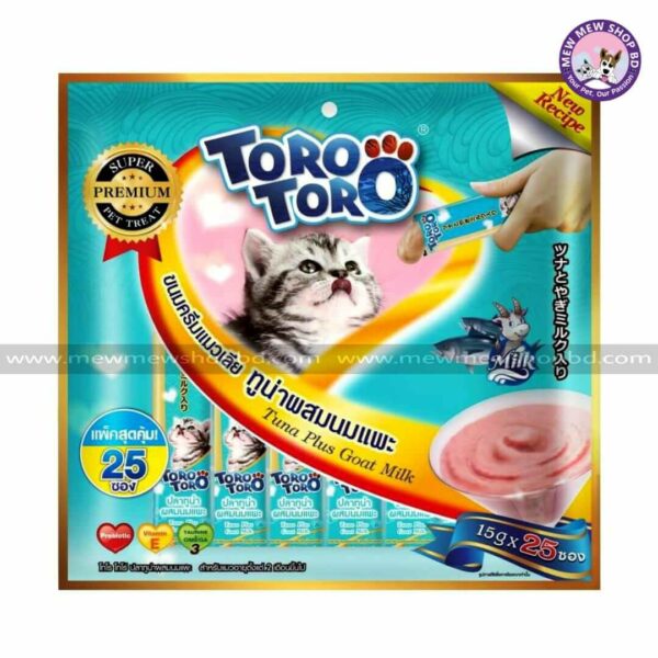 25 Pcs Toro Toro Lickable Treat Tuna Plus Goat Milk (15g*25Pcs)