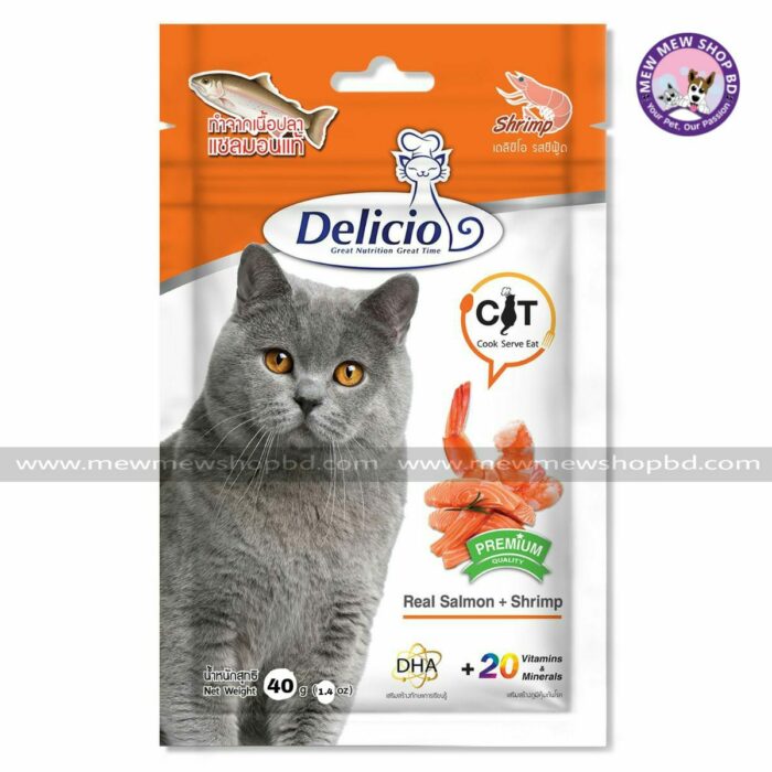 Delicio Cat Treat Real Salmon And Shrimp (40g)